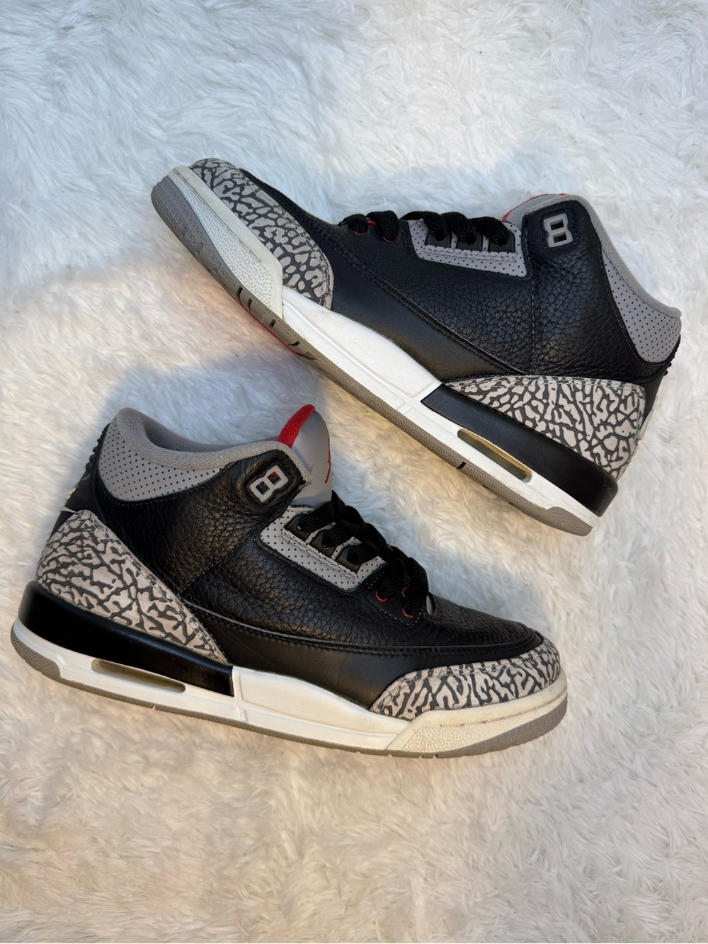 Nike Air Jordan 3 Retro OG Black Cement boys youth size 7 sneakers shoes